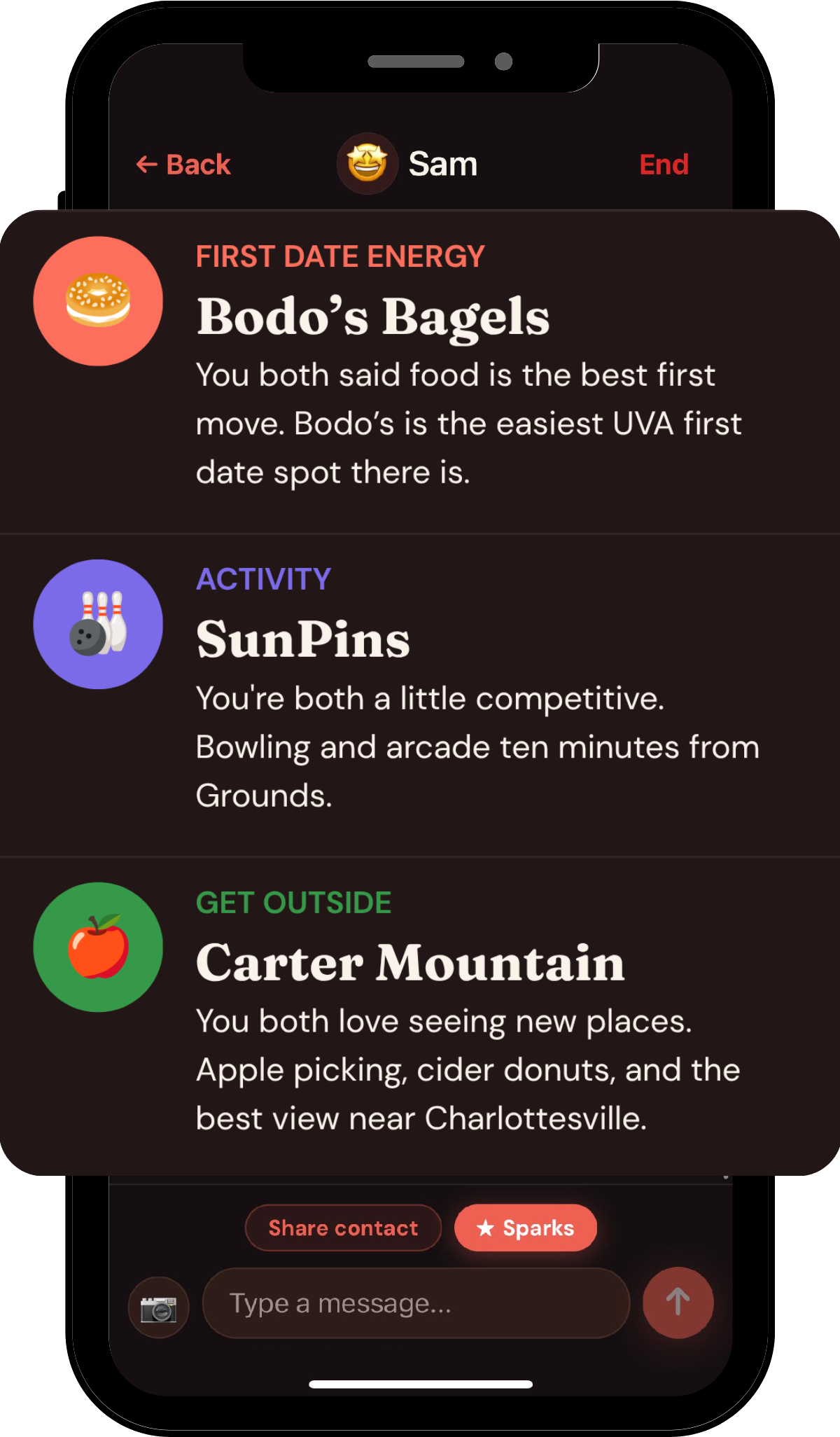Chance app: personalized date spot recommendations