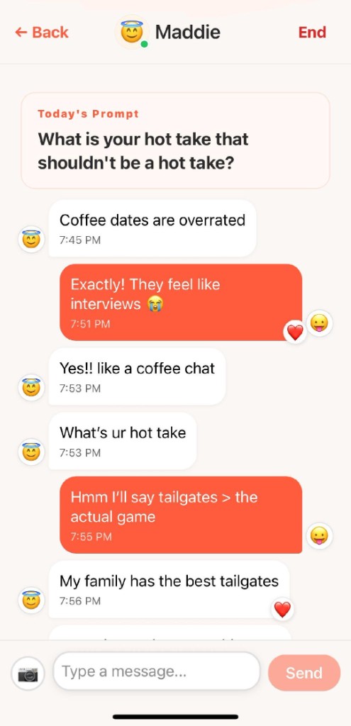 Chance app: chat with daily prompt